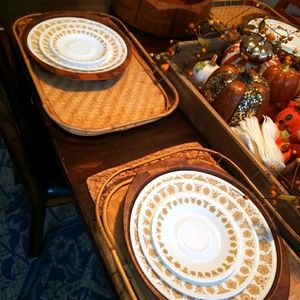 corelle 8 1/2 inch butterfly gold plate lot of 5